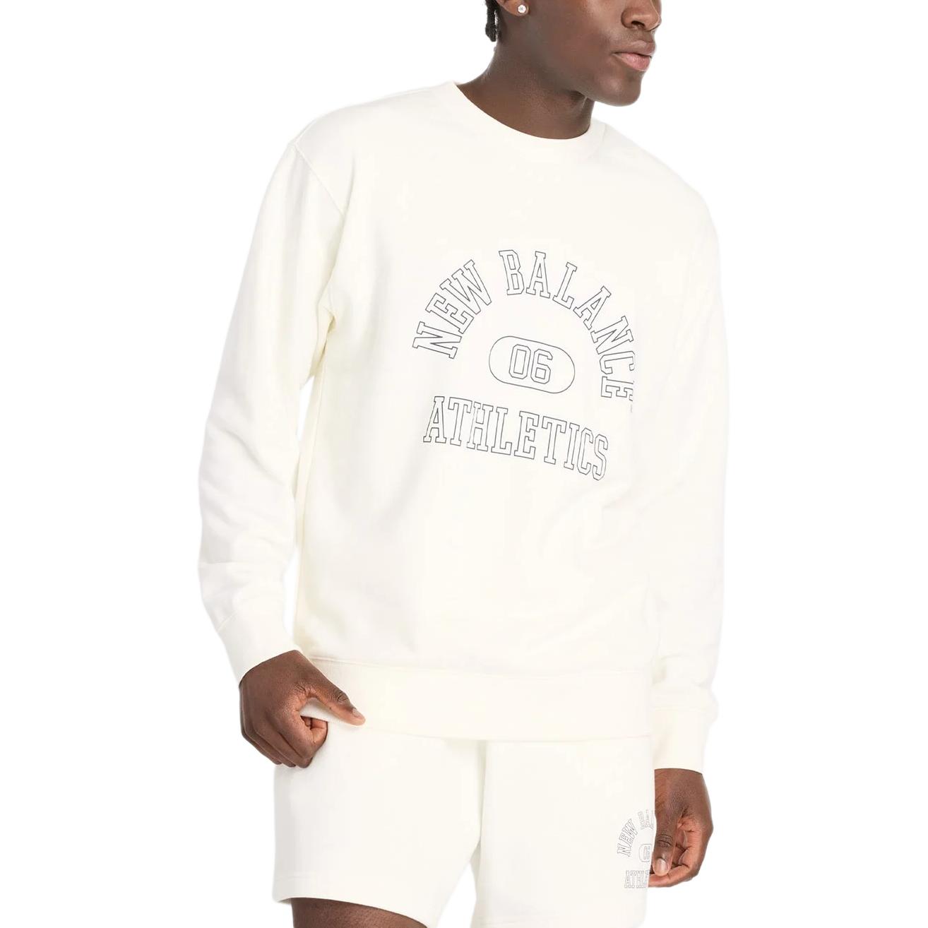 New Balance Graphic French Terry Sweatshirt Men s Sea Salt Color MT43507-SST 2XL