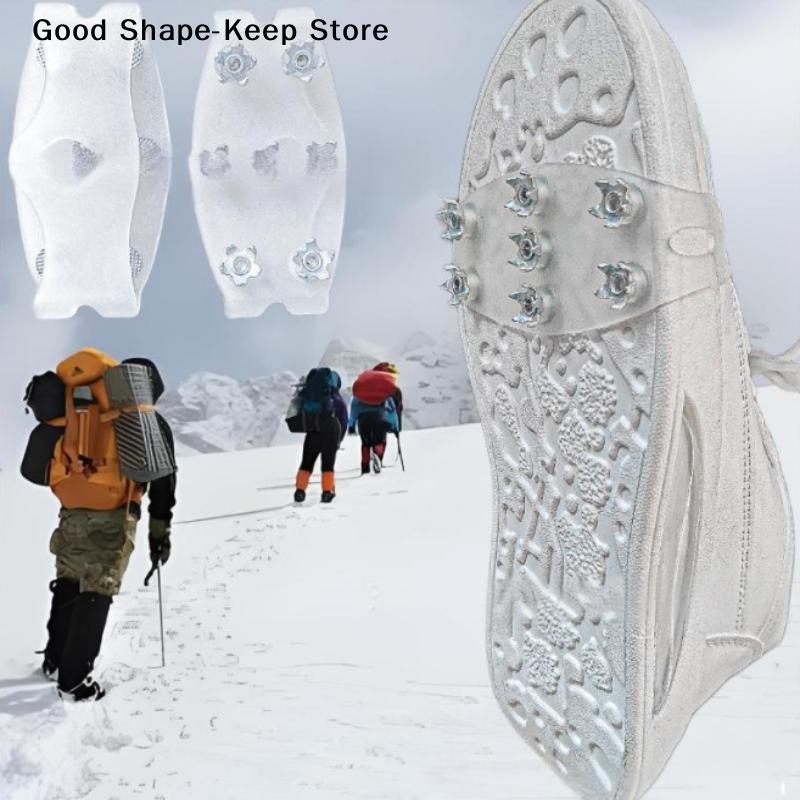 1 Pair 7 Teeth Anti Slip Spikes Grips Crampon Cleats Sport Shoes Cover For Snow Ice Claw Climbing Women Men Boots Cover