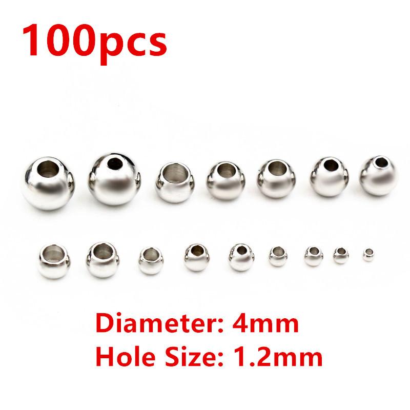 30-100pcs 2-8mm Stainless Steel Gold Color Spacer Beads Charm Loose Bead DIY Bracelets Necklace Beads for Jewelry Making Charms