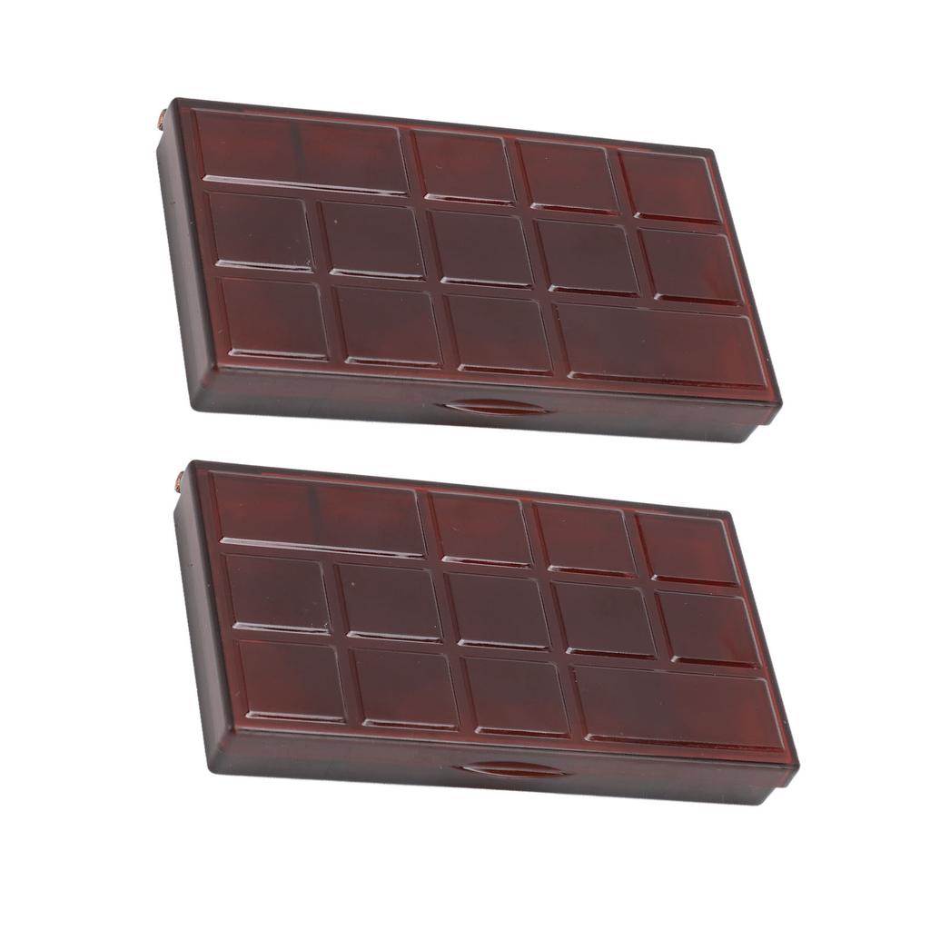 2pcs 15 Grids Transparent Paint Box Clear Plastic Painting Pigment Box Portable Leakproof Watercolor Palettes Box for Artists Students Kids