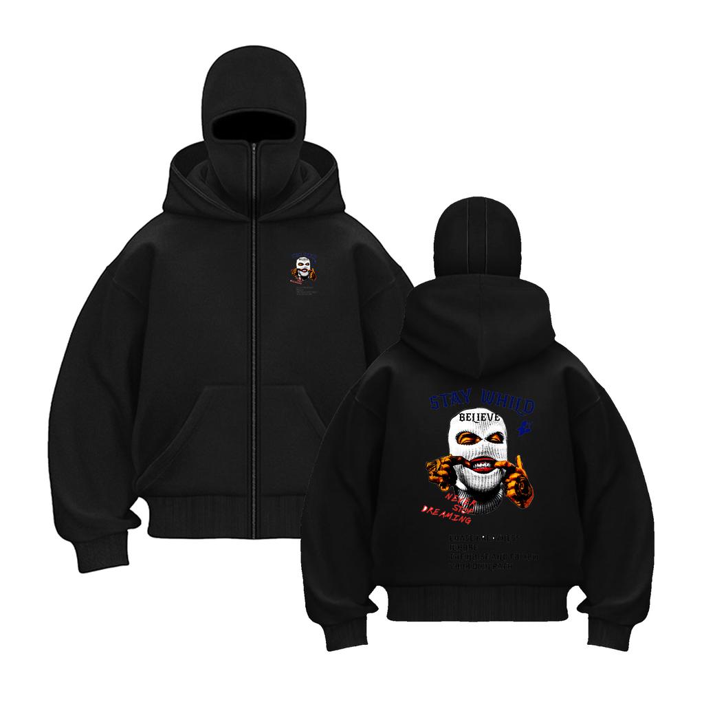 Herren Hip-Hop Mode Doppelreißverschluss Hoodies Trend Maskierter Bedruckter Hoodie Streetwear Herren Hoodie Herren Herrenbekleidung Demon Slayer Hoodies