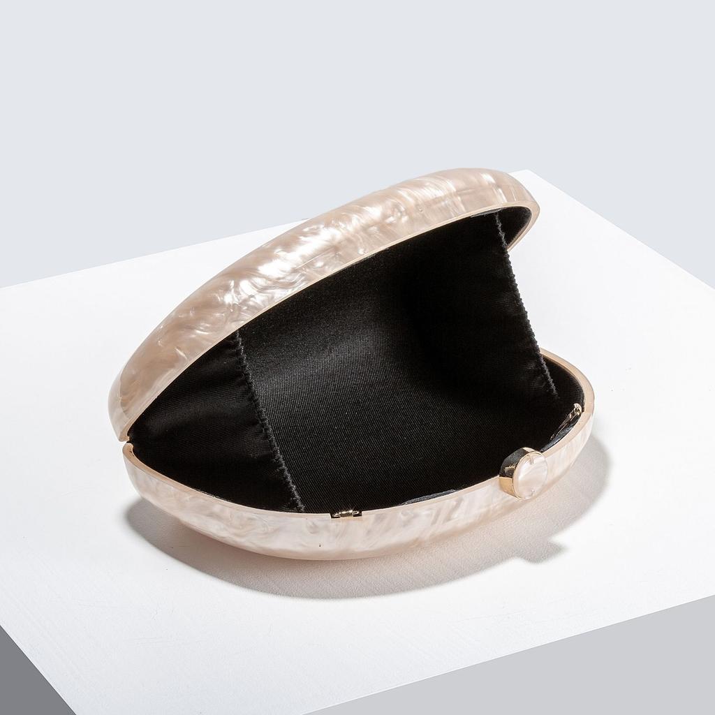 Women'S Semicircular Pressing Acrylic Dinner Bag One Shoulder Oblique Cross Wedding Banquet Clutch Bag