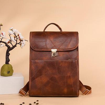 2023 Nový PU vysokokapacitný batoh Retro British Fashion Batoh Fashion Business Travel Bag Taška na iPad