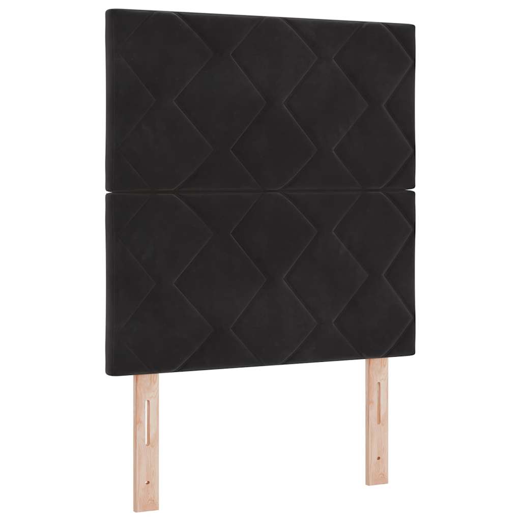 Boxspring Bed with Headboard Black 80 X 200 Cm Velvet