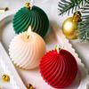 Rotate Ball Silicone Candle Mold DIY Handmade Diagonal Stripes Aromath Soap Plaster Resin Craft Molds Christmas Souvenirs Winter