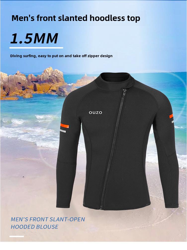 Herren 1,5 mm Langarm-Tauchanzug - Warm, Kälte- und Sonnenschutz Surfbekleidung