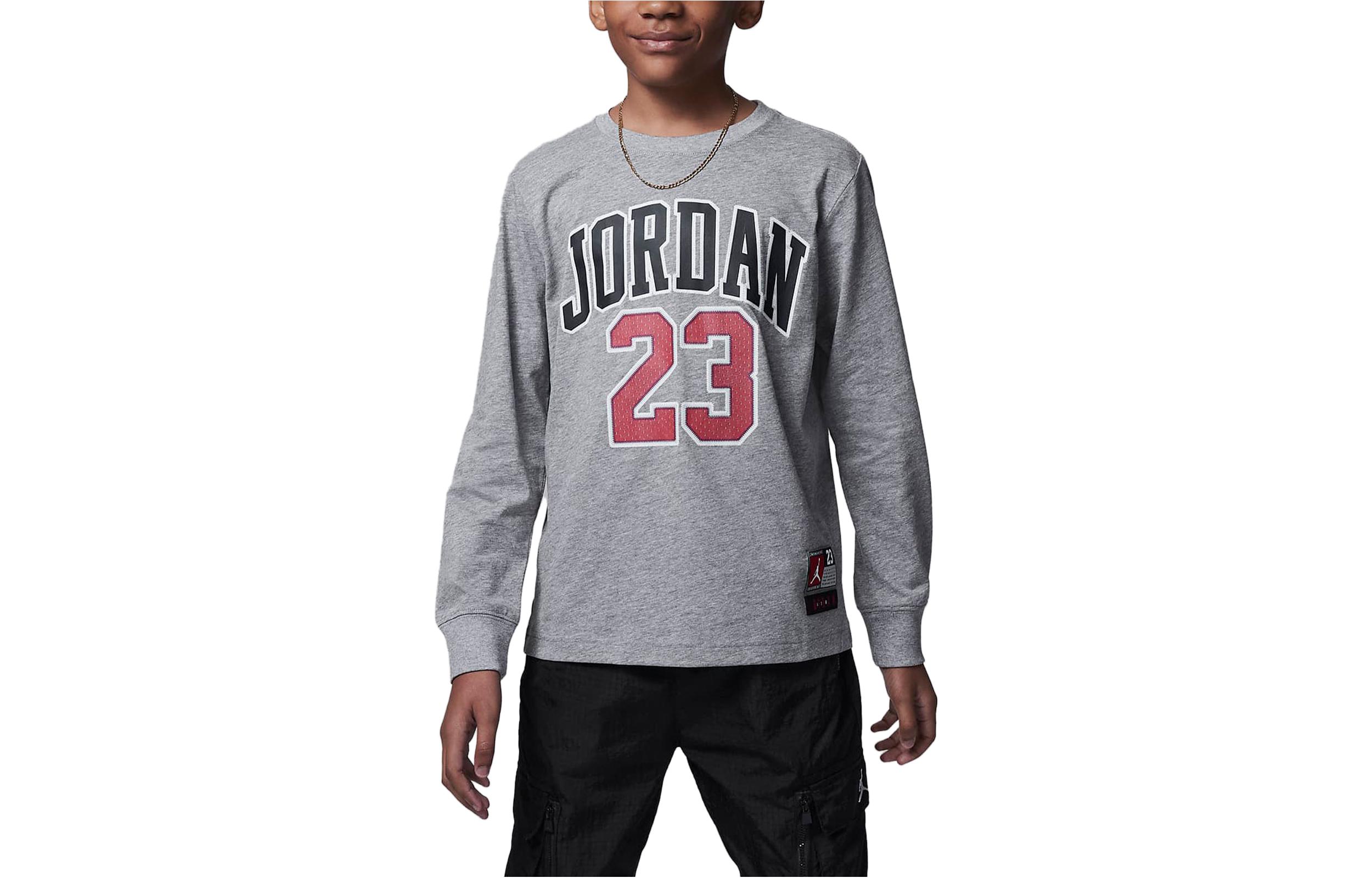 Jordan T Shirt Practice Flight Gray Kids FV2490-091 L