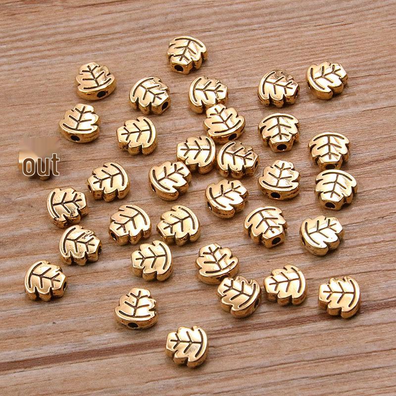 Double-Sided Leaf Plant Beads: 2 Colors & Styles for DIY Necklaces & Bracelets