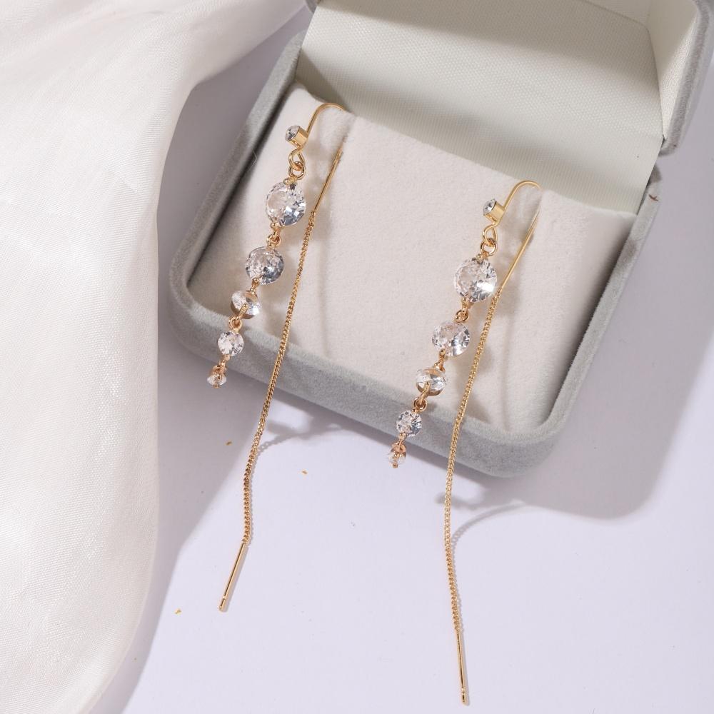 

1 пара цветных круглых кисточек с кубическим цирконием, длинные висячие серьги-капли для женщин, пирсинг, серьги, аксессуары для ушей, ювелирные изделия белый