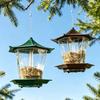 Pavilion Shape Hanging Bird Feeder Large Capacity Hummingbird Feeder  Courtyard