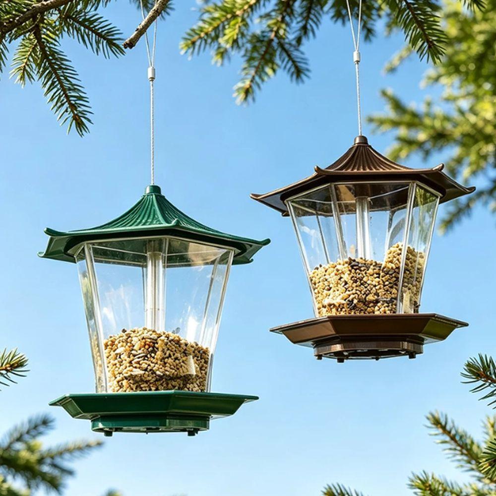 Pavilion Shape Hanging Bird Feeder Large Capacity Hummingbird Feeder  Courtyard