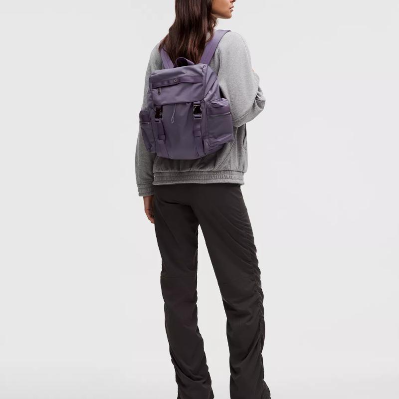 Lululemon Wunderlust 14L Solid Color Minimalist Flap Closure Nylon Mini Backpack Unisex Backpack Purple LU9B23S-069322