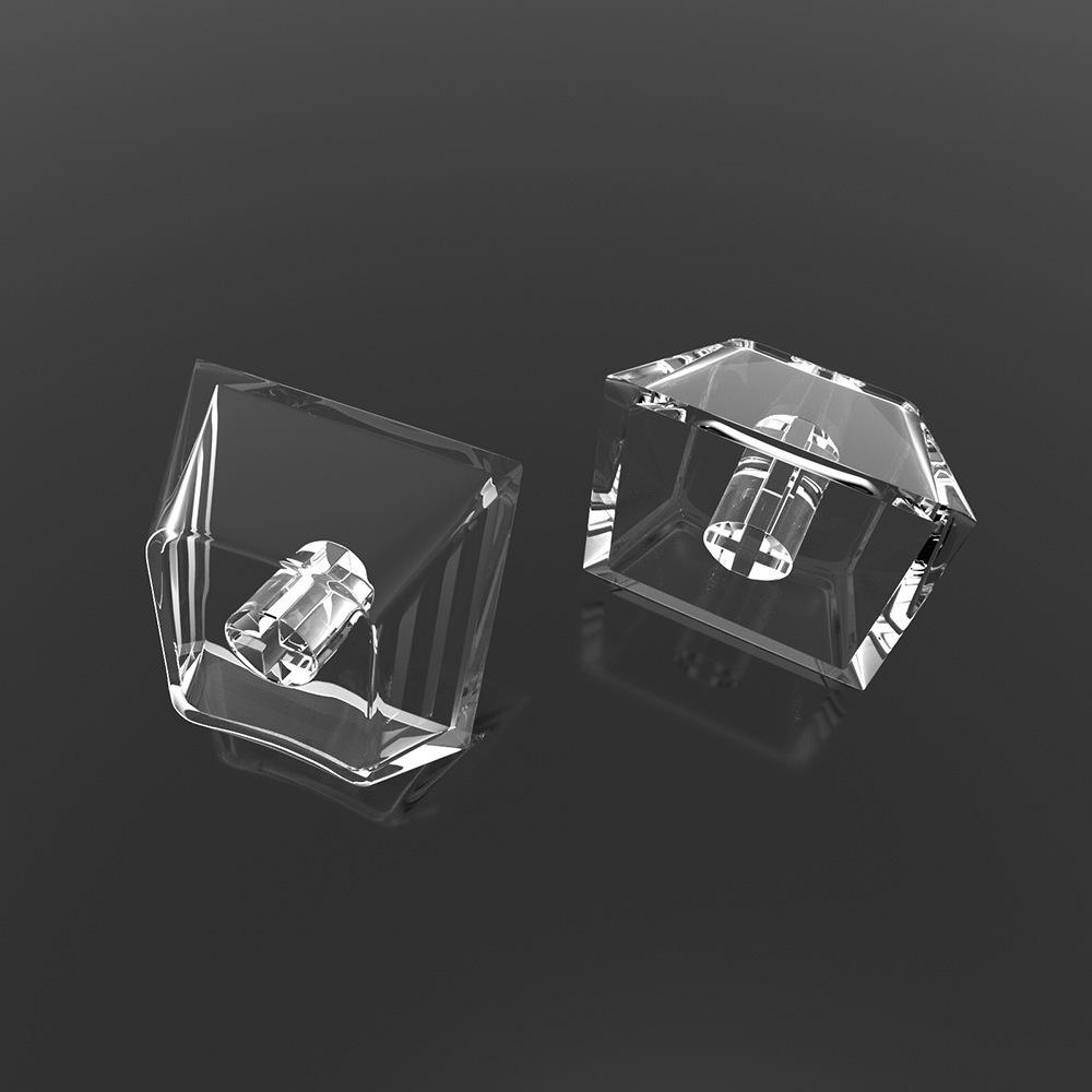 R1 PC-Material Transparente Tastenkappen mit R4-Höhe & R2 Kreuz-Chrysanthemen-Design für Mechanische Tastatur