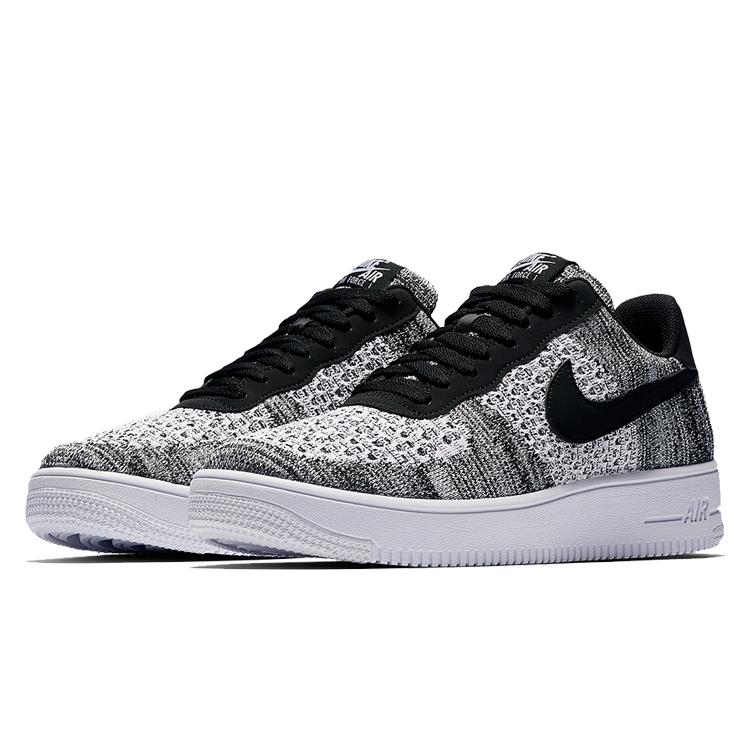 New Nike Air Force 1 Flyknit 2 Black Pure Platinum AV3042-001