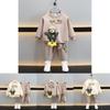 Stilvolles Frühjahrsoutfit für Kleinkinder Jungen mit trendigem Bären-Sweatshirt und langem Hosen-Set