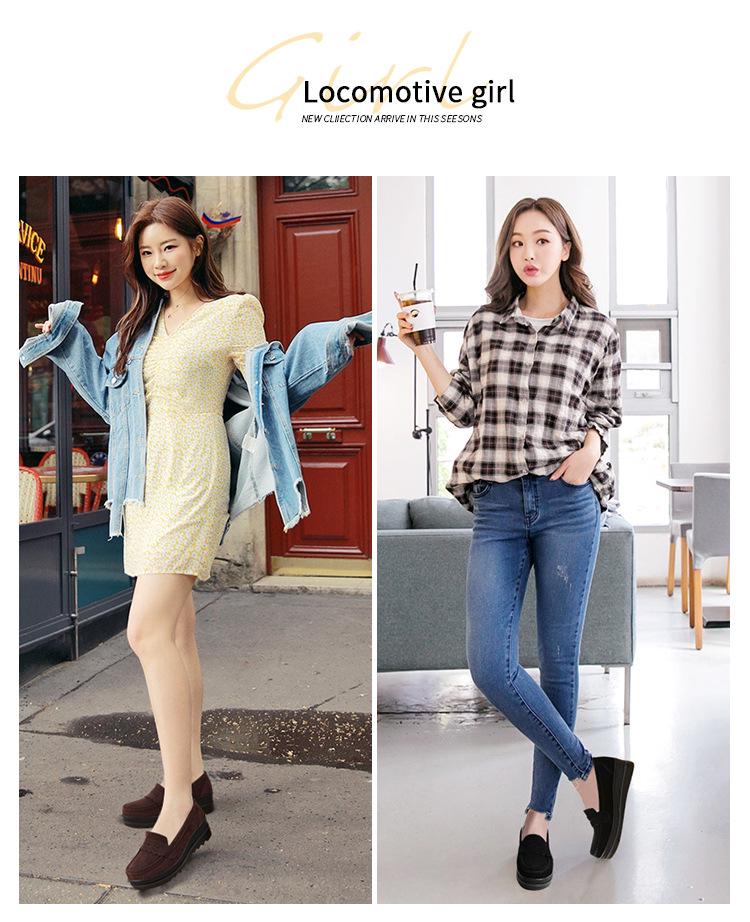 Genuine Leather Women's Sneakers - Spring/Autumn Style, Thick-Soled Wedge Platform, Large-Size Korean Mom Shoes