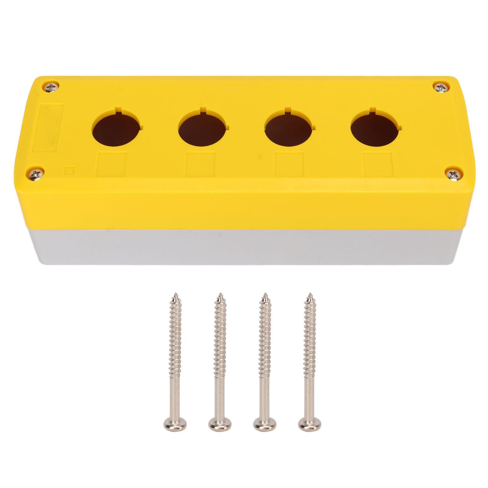 

BERM Push Button Switch Control Station Box Industrial 4 Gang Waterproof ABS Yellow