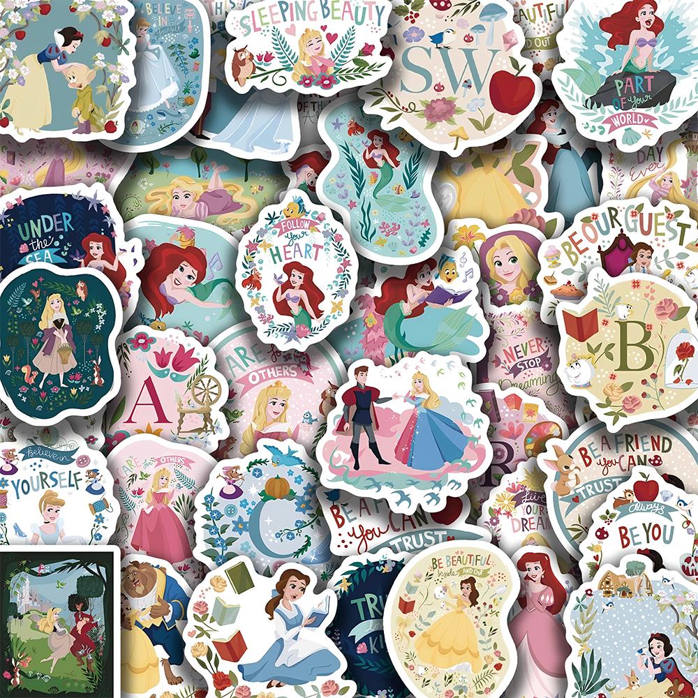 10/30/60pcs  Princess Graffiti Stickers Kawaii Snow White Belle Decals DIY Scrapbook Suitcase Journal Cute Cartoon Sticker