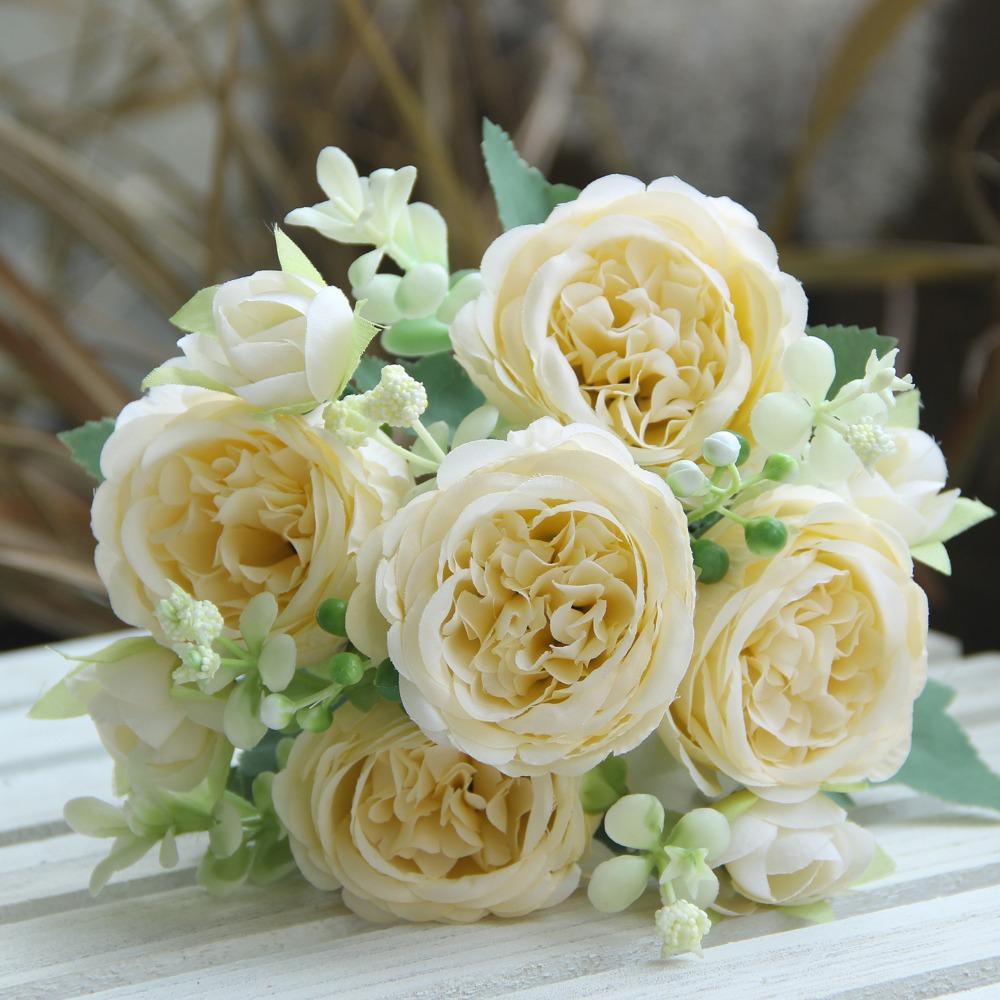 

3D букет пионов 32 см шелковый цветок новая искусственная роза свадьба 6