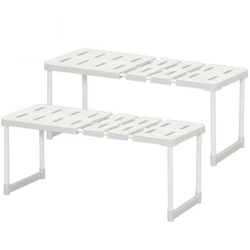 IRIS OHYAMA Expandable Closet Shelving Unit, Set of 2, 72-92cm Wide x 37cm Deep x 37.3cm High, Gray, SOR-370 x 2