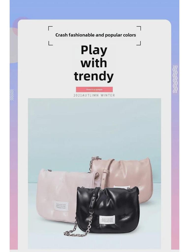 Modna torebka na ramię z miękkiej skóry z podwójnym łańcuszkiem 2025: Modna, pasująca do wszystkiego damska torba pod ramię i listonoszka