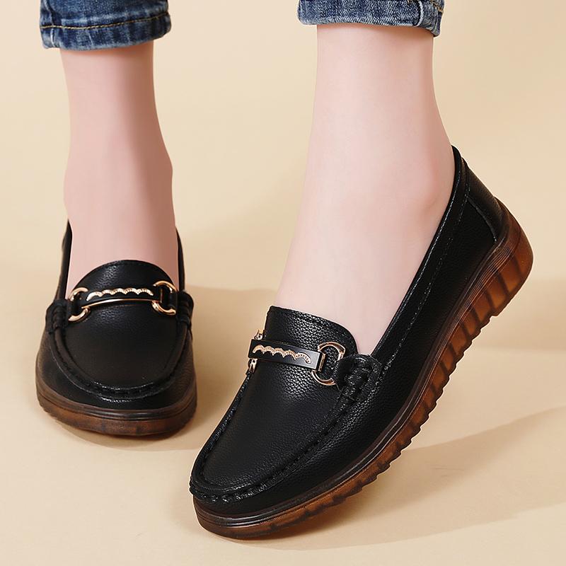 New Lightweight Sandals, Flat Shoes, Casual and Fashionable Loafers, 100 Genuine Leather Shoes for Ladies In Spring and Summer