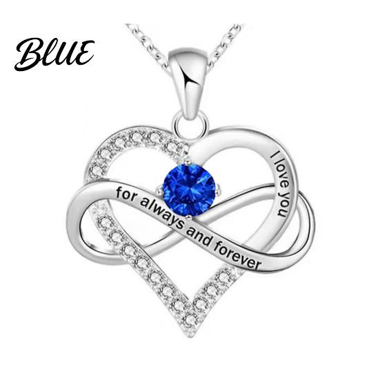 Love Message Necklace Heart for Women Romantic I You Forever