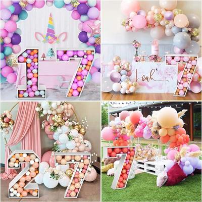1PC 91.5cm Balloon Frame 3D KT Board Not Included Filled Balloon Digital Model Suitable for Birthday Parties, Anniversary Decorations