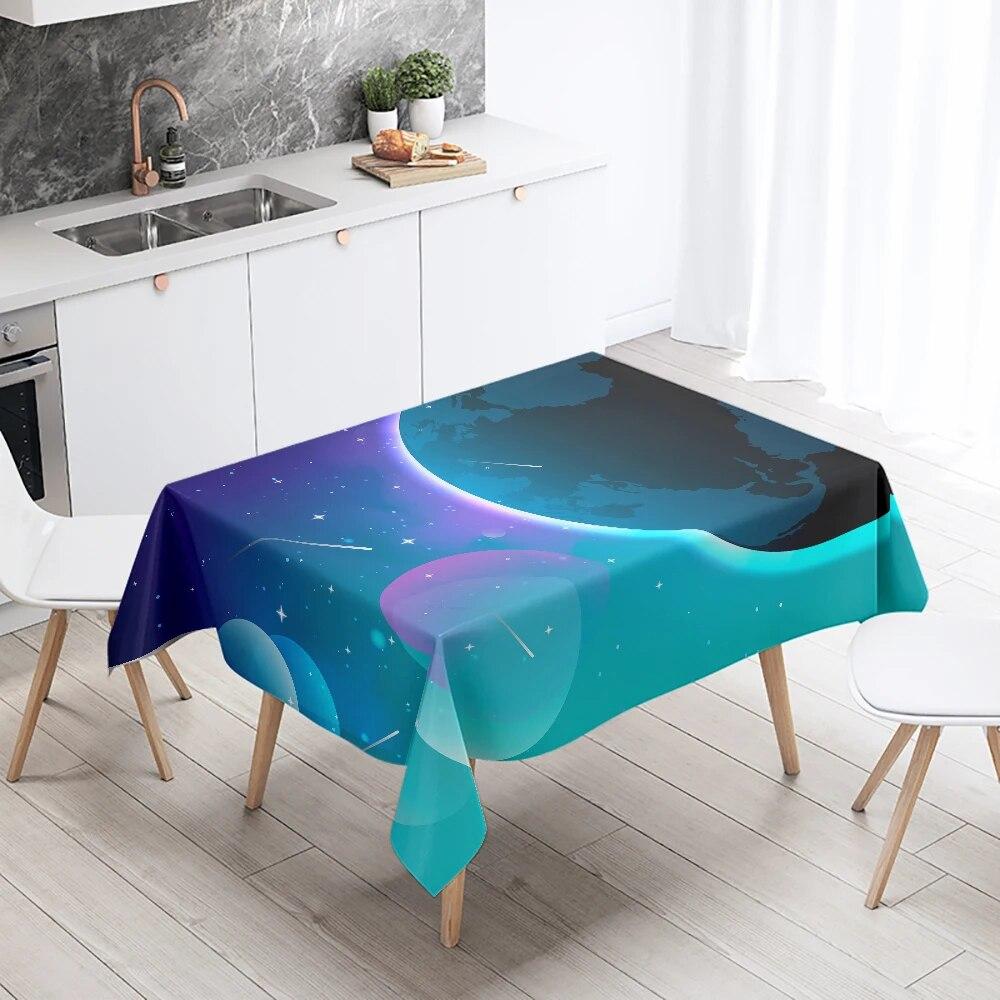 Cartoon Minimalist Starry Sky Tablecloth Waterproof and Oil-proof Rectangular  Restaurant Table Kitchen Decoration