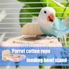 Natural Wood Parrot Stand Multifunctional Feeding Accessory Includes Feeding Bowl For Conures Lovebirds Finches