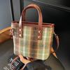 Modische Vielseitige Karrierte Crossbody-Handtasche Damen Tägliche Schulter-Beuteltasche