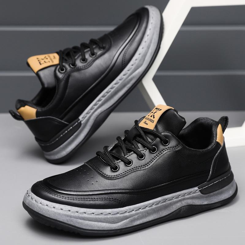 2026 Popular Men's Leather Shoes Men's Shoes Real Soft Leather Casual Leather Shoes Spring and Autumn Little White Shoes Breathable Versatile Board S