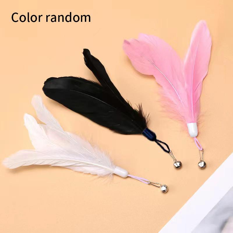Interactive Cat Toy Funny Simulation Bird Feather with Bell Cat Stick Toy for Kitten Playing Teaser Wand Toy Pet Cats Supplies