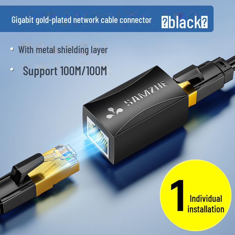 

Shanze Мережевий подовжувач кабелю RJ45 гніздо-гніздо, Сумісний з Cat6 & Cat5e, Gigabit та лінією 100M