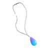 Amber Beeswax Gradient Purple-Blue Necklace Water Drop Flowers Pendent Necklace For Women Unisex Beaded Pendant Ornaments Gift