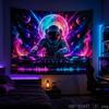 Psychedelic Fantasy Astronaut Tapestry UV Glow Wall Hanging Gaming E-Sports Dorm Home Decor