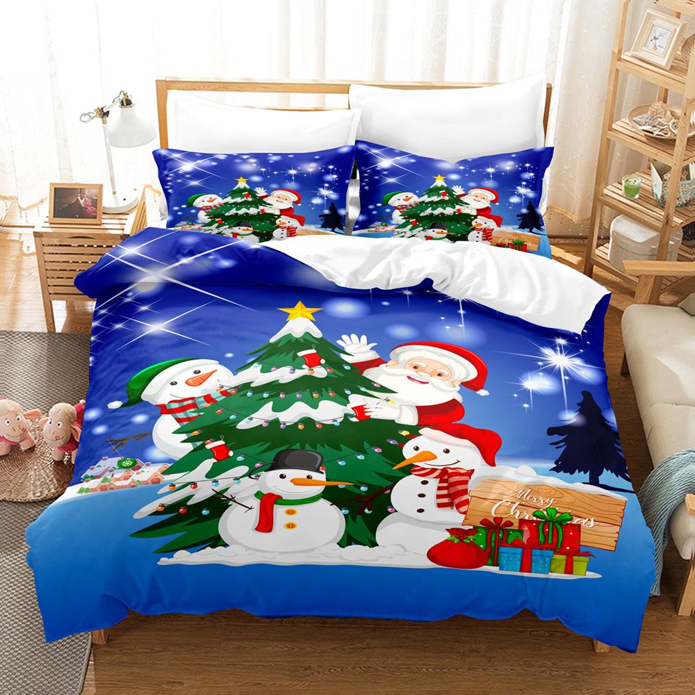 3D Digital Printing Three-Piece Set, Santa 2 Printing Bedding Kit