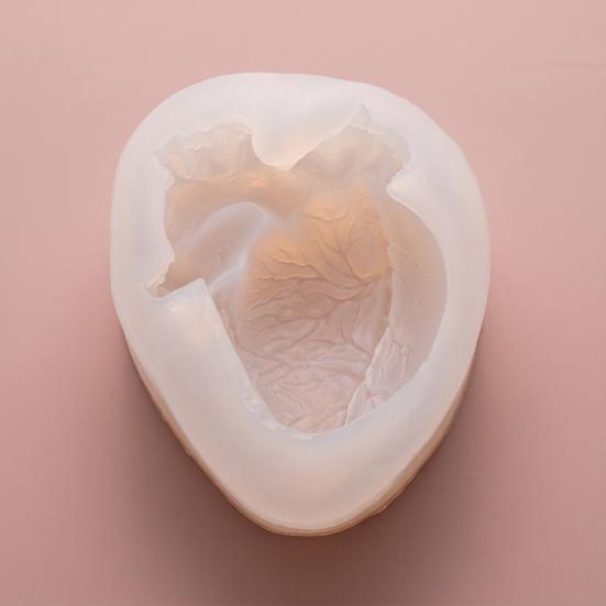 Silicone Brain & Heart Candle Mold Realistic Organ Shape Mold for Epoxy Resin Fondant Soap Easy-Release DIY Craft Mold