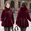 New women's autumn and winter coat imitation mink velvet imitation leather winter hooded large size top