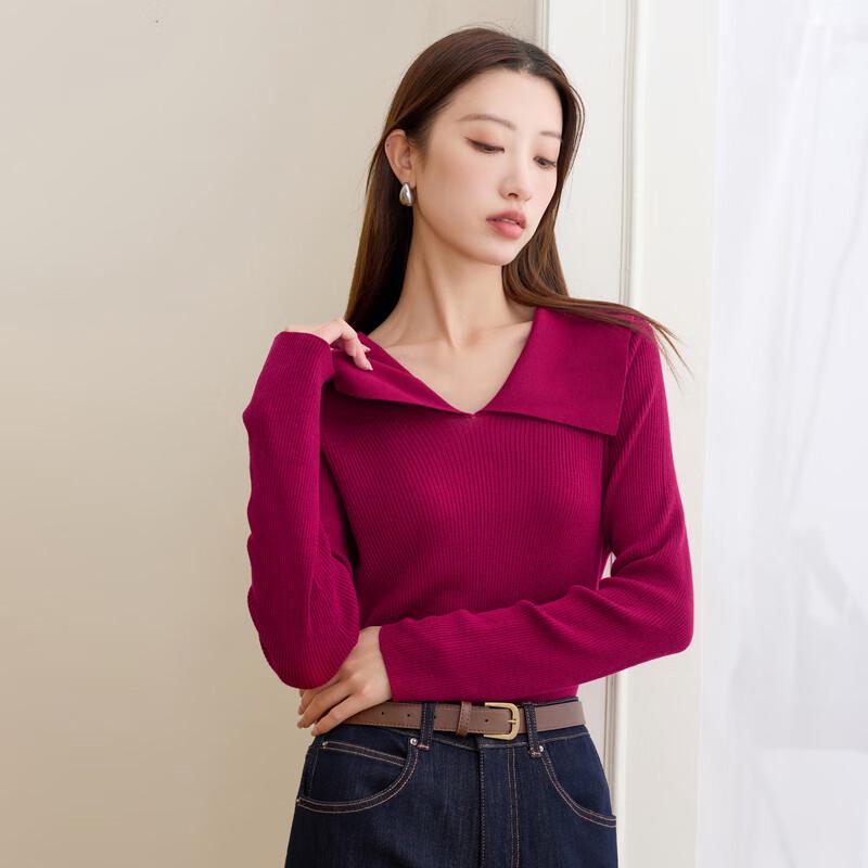 

Женский трикотажный базовый топ Sancai большого размера с лацканами 2XL (175/100B)