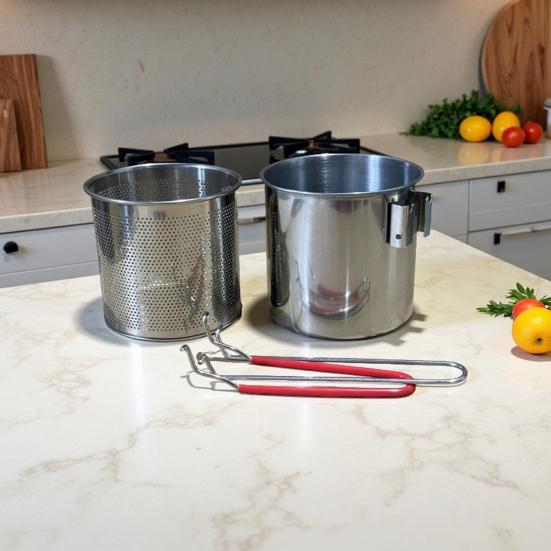 Stainless Steel Frying Pan Small Frying Pan Built-in Filter Basket Versatile