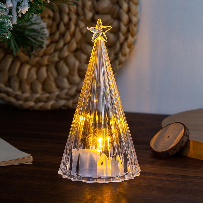 1pc Christmas Navidad Decoration LED Light Desktop Ornament Tree Shape 2026