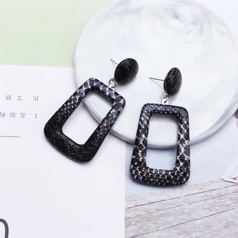 New Square Long Hanging Earrings for Women Colorful Enamel Geometric Statement Dangle Earrings Girls Drop Earrings pendientes