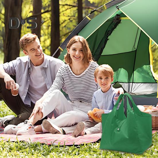 Foldable Shopping Bag Large Capacity Strong Load-bearing Waterproof Reusable Collapsible Grocery Bag Holder Tote