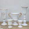 European White Iron Art Vase Florist Tall Cup Shape Flower Vase Arrangement Ornament Hotel Banquet Party Desktop Decoration