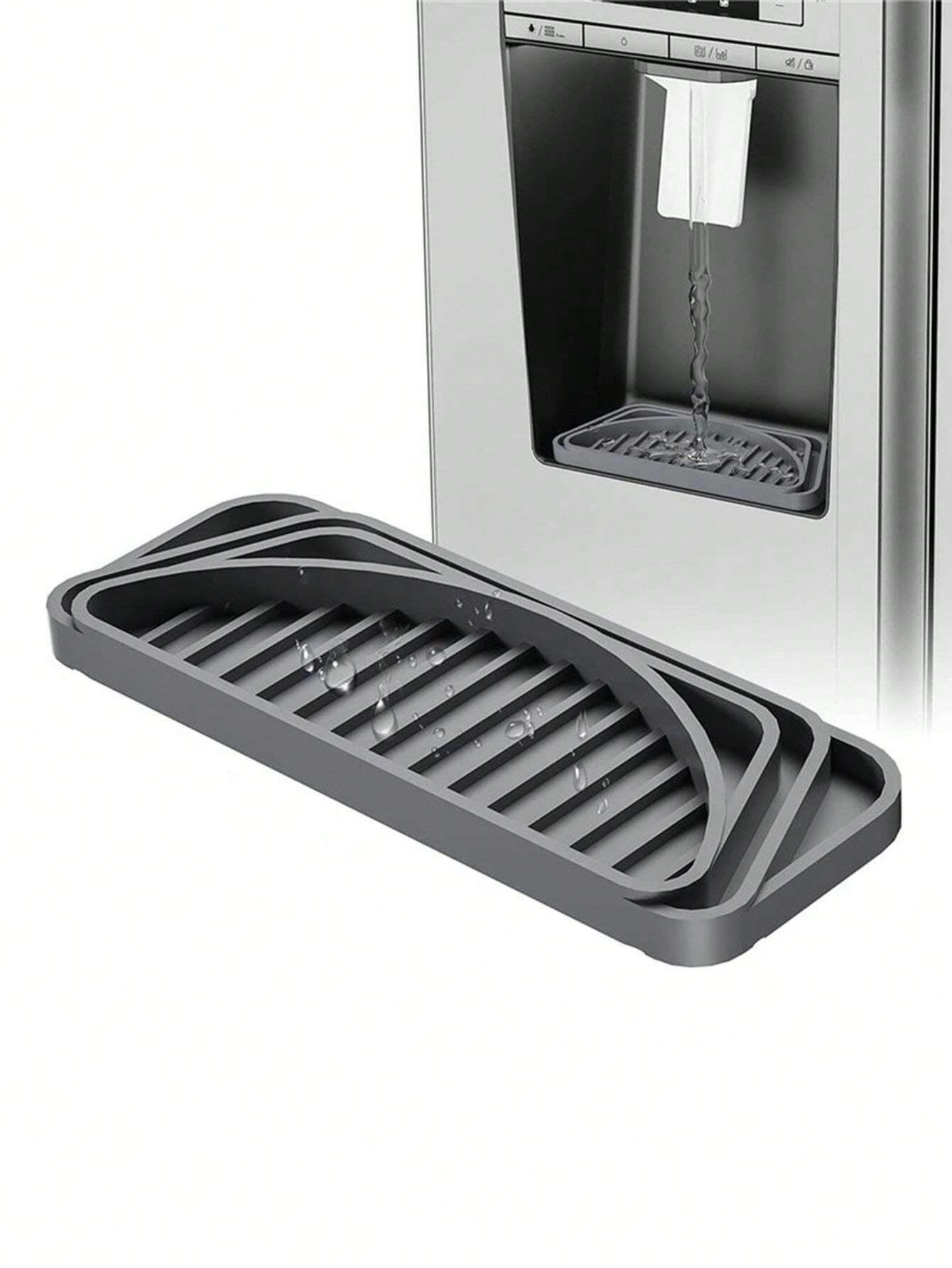 

1pcs Water Dispenser Anti-overflow Silicone Mat Drip Tray Coffee Machine Refrigerator Drain Mat Kitchen Sponge Drain Tray серый