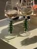 Colorful Christmas Tree Decoration Tall Glass Creative Home Cocktail Cup Korean Style Ins Style Christmas Series Red Wine Glass