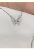 S925 Sterling Silver Butterfly Necklace: Elegant Luxury Clavicle Chain Gift for Women.