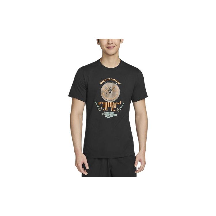 Nike T Shirts Men's Black Crew Neck Moderate Straight Fit FV8377-010