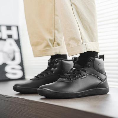 Unisex Wide-Toe Waterproof Leather Snow Boots: High-Top, Warm Plus Velvet for Winter